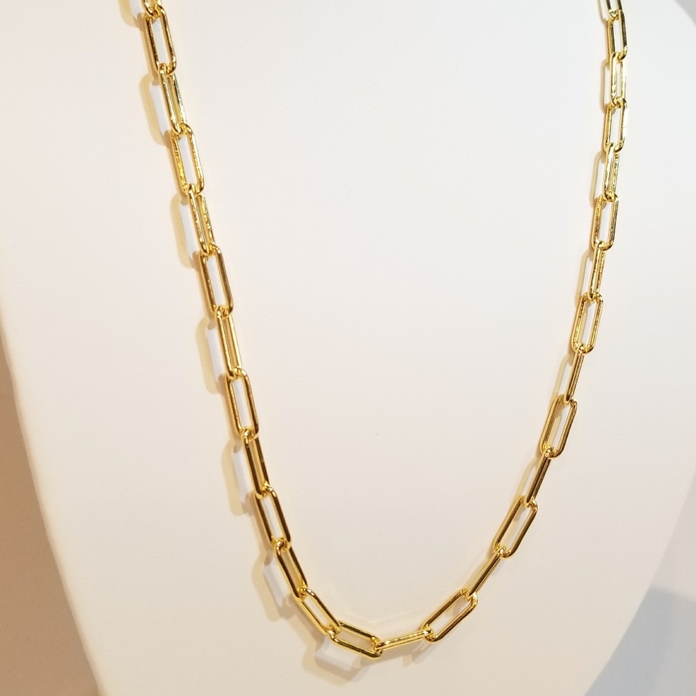 18K Gold Filled Paperclip Chain Necklace NEW - Picture 6 of 10